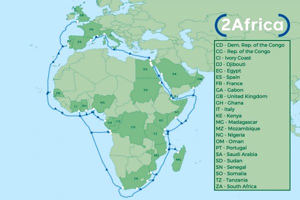 Osiem światowych koncernów telekomunikacyjnych ułoży podmorski światłowód wokół Afryki...