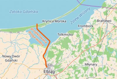 Planowana droga wodna do Elbląga