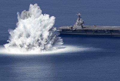 Próba wstrząsowa lotniskowca USS Gerald R. Ford