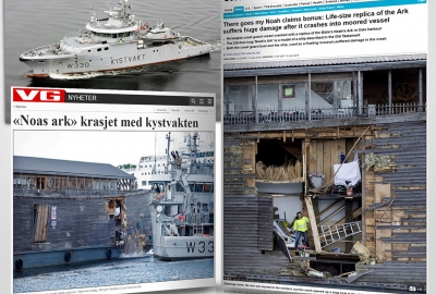 Replika arki Noego uderzyła w patrolowiec zbudowany w Polsce