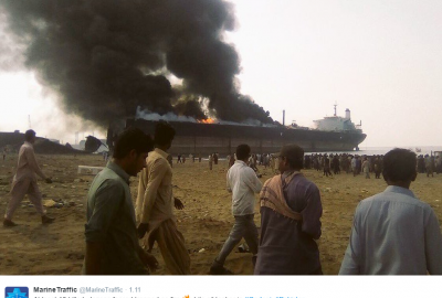 Eksplozja w stoczni złomowej w Gadani
