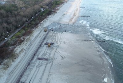Sztuczne zasilanie plaży w Dziwnowie
