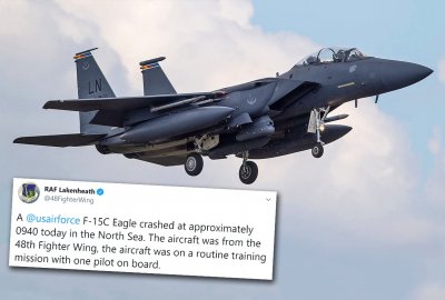 W. Brytania: Nie żyje pilot F-15, który rozbił się nad Morzem Północnym...