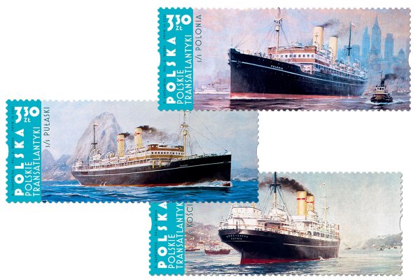Transatlantyki - pierwszy raz od dawna statki na polskich znaczkach pocztowych