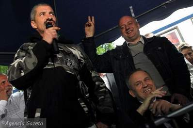 Związkowcy i prałat Jankowski