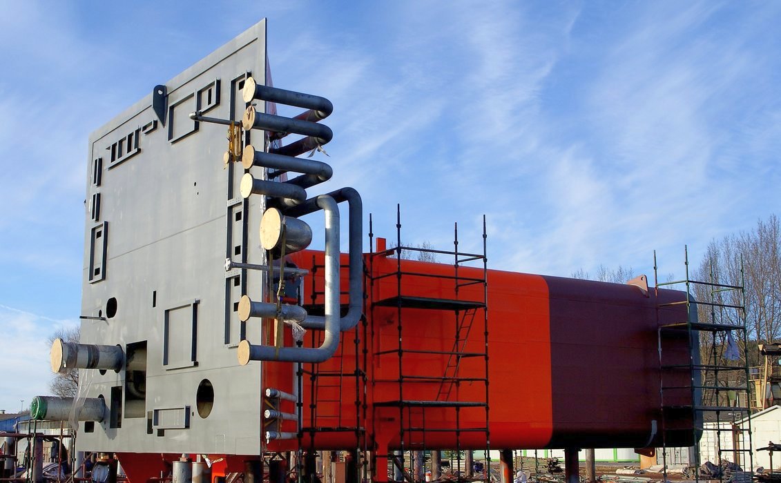 Element prototypowej jednostki HiLoad DP w Energomontażu Północ Gdynia - część konstrukcji jednej z kolumn