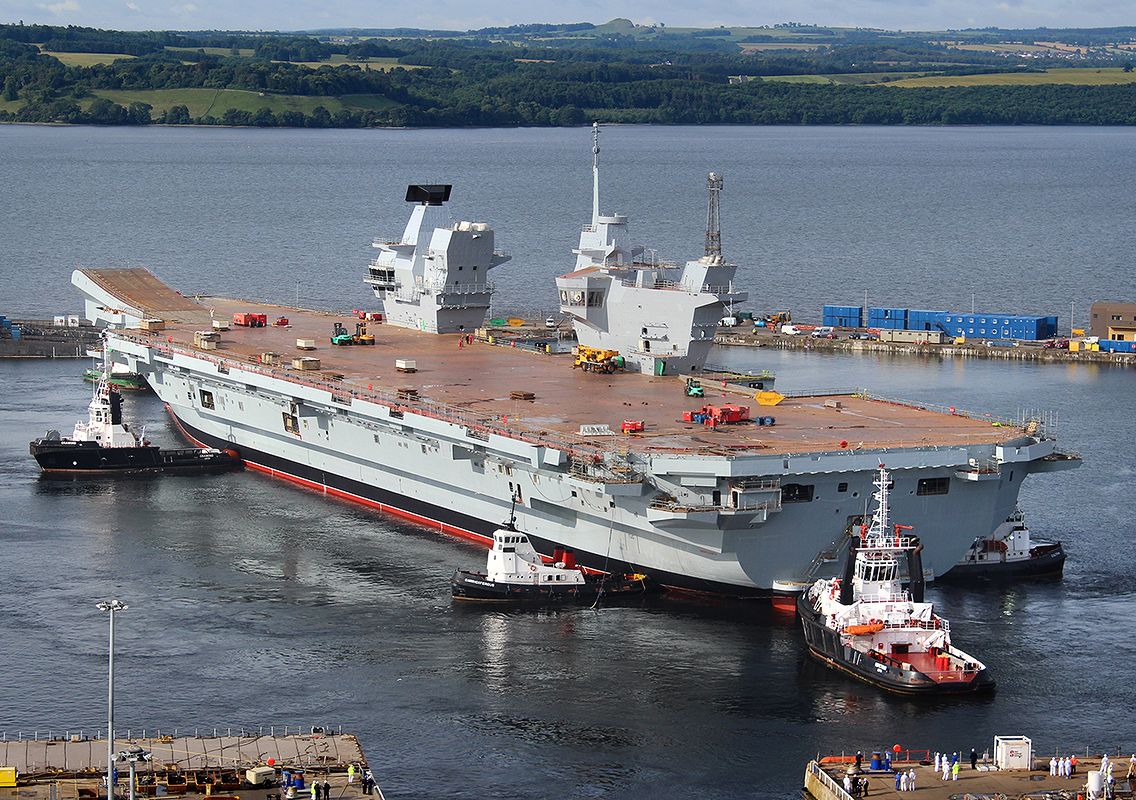 TBN HMS Queen Elisabeth wkrótce po wodowaniu