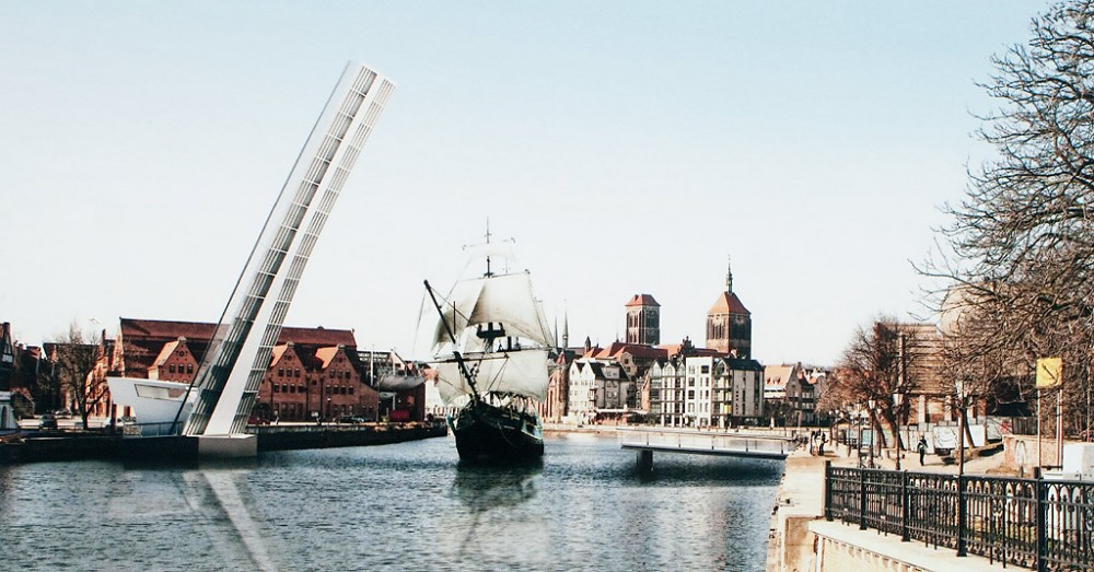 Kładka w momencie otwarcia