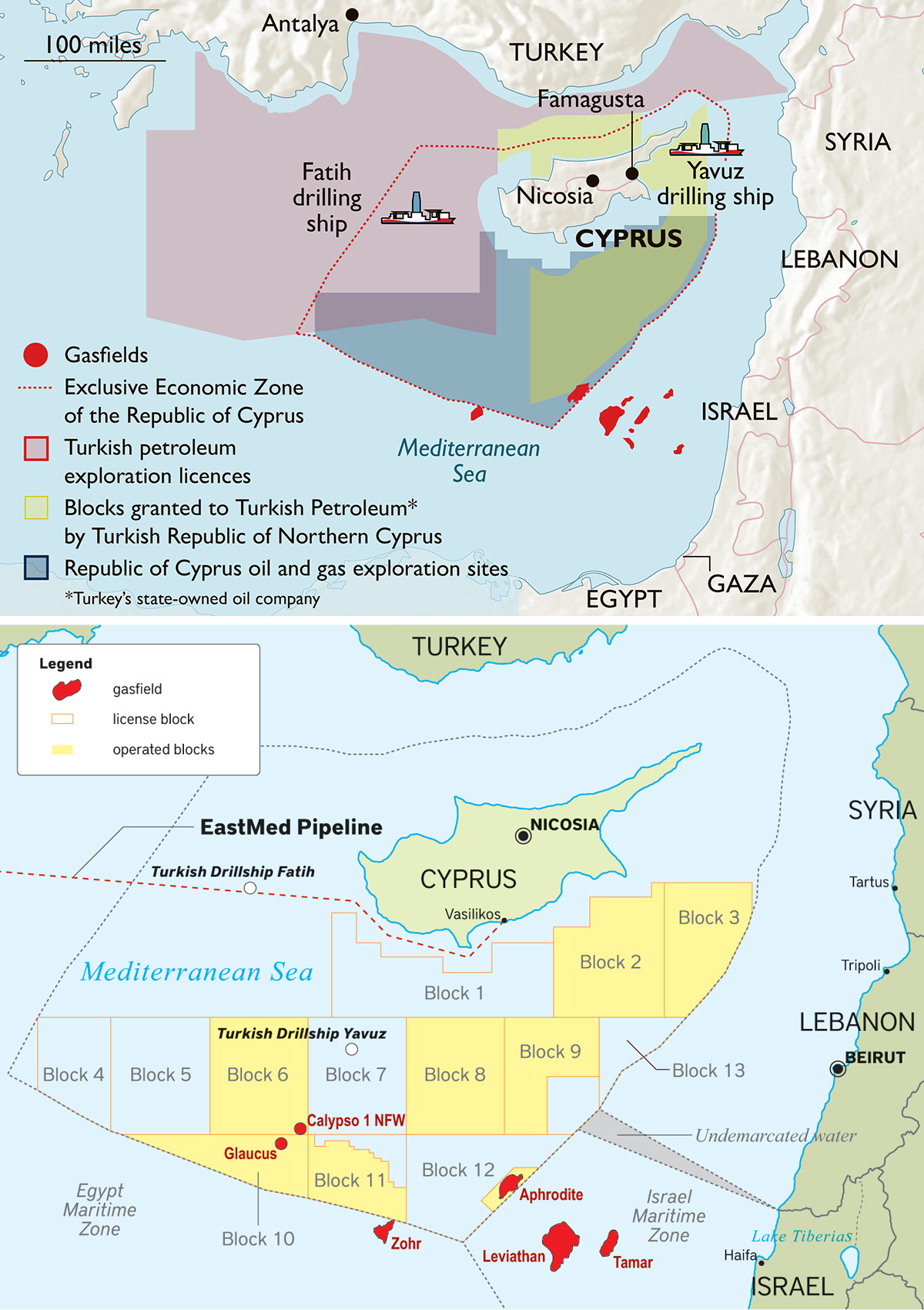 Spory dot. obszarów morskich wokół Cypru