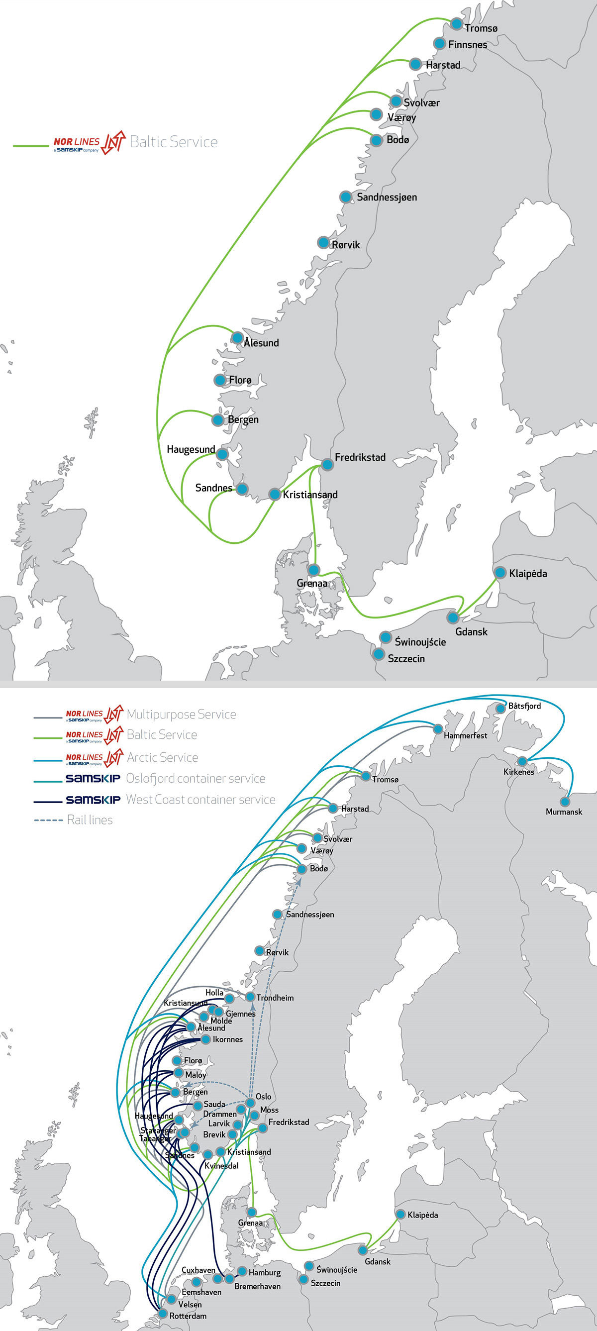 Nowy schemat linii bałtyckiej Nor Lines