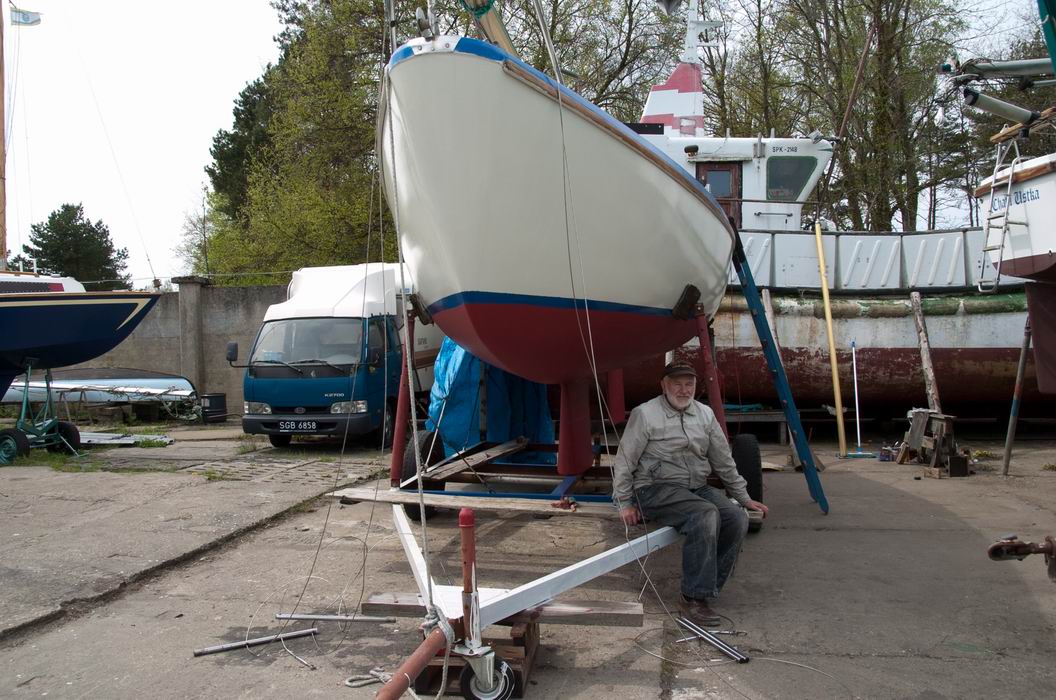 Ustecki żeglarz i jego jacht Holly