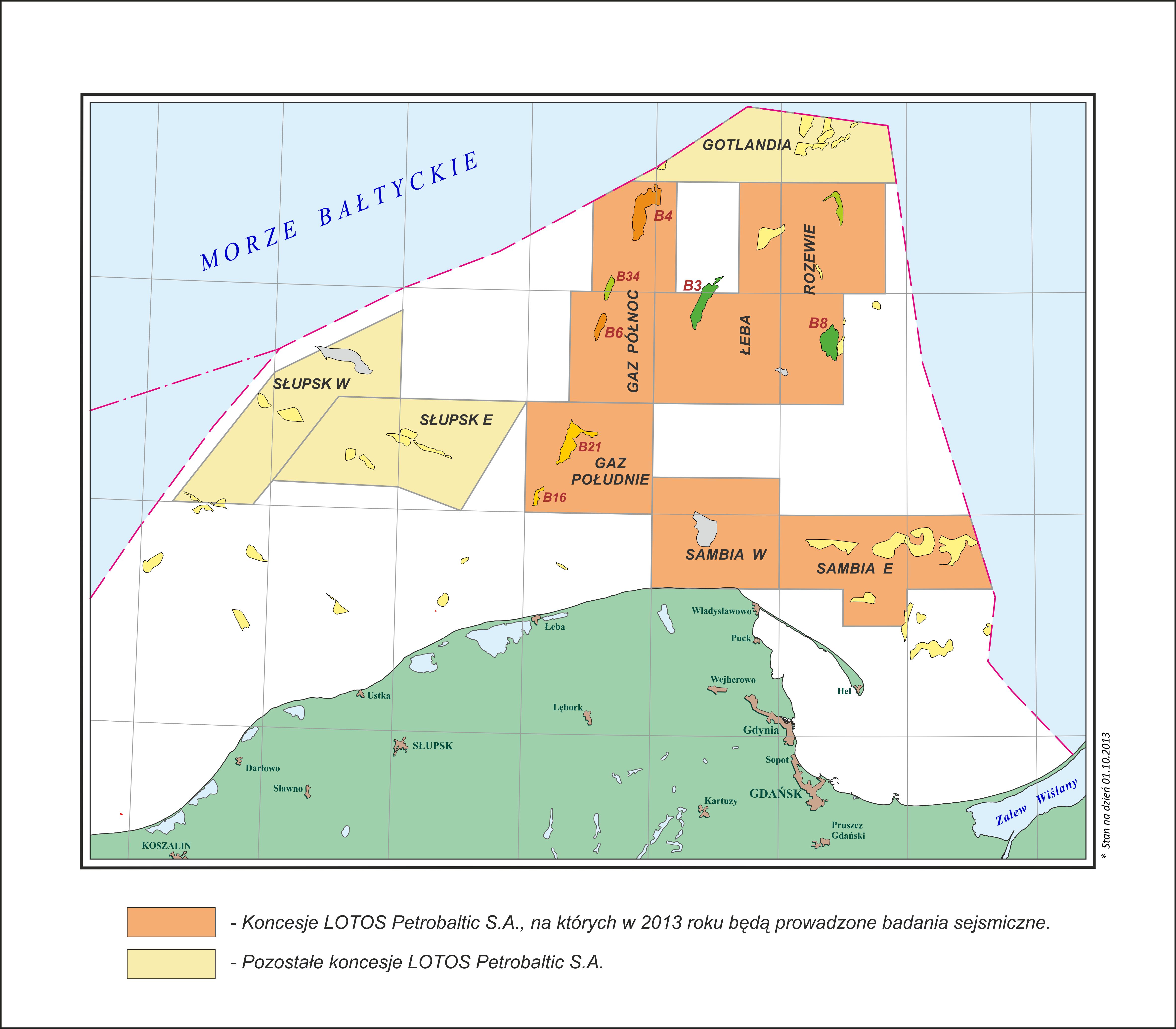 Mapa koncesji Lotosu