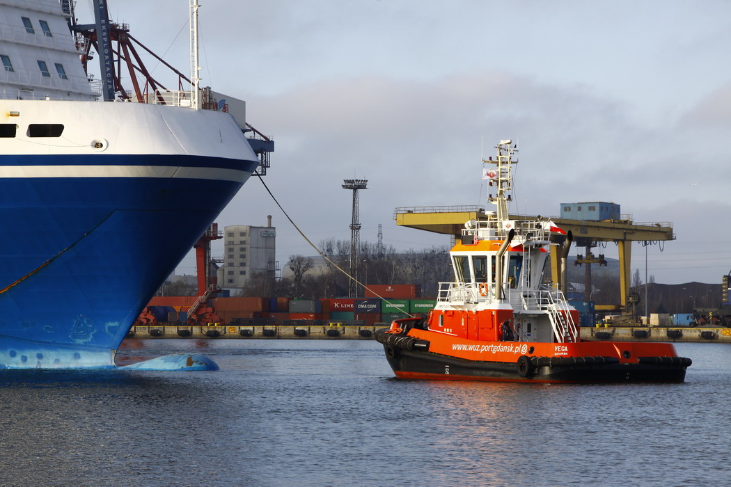 Holownik Vega podczas holowania