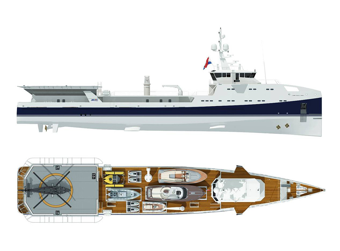 Jednostka typu Sea Axe 9611 - sylwetka i widok pokładu