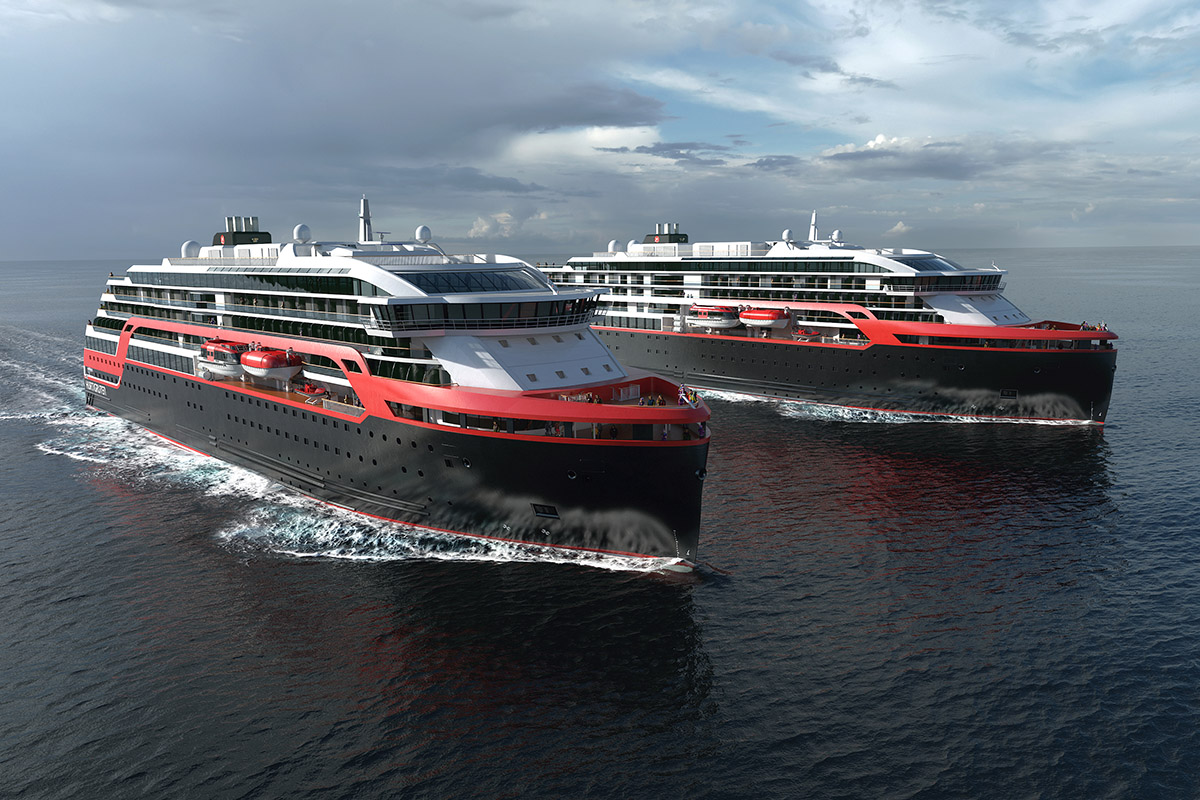 Statki zamówione w stoczni Kleven przez Hurtigruten - renderyzacja Statek ze stoczni Kleven dla Hurtigruten - zakres dostaw Rolls-Royce Marine