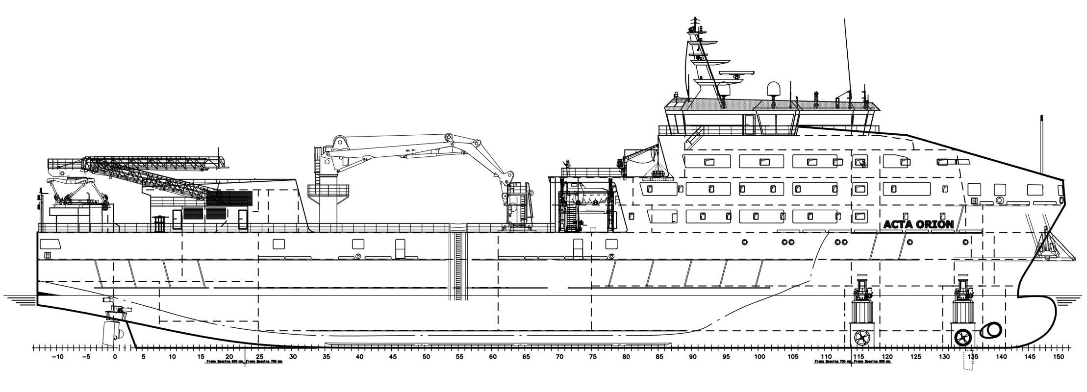 Acta Orion - widok boczny z planu ogólnego