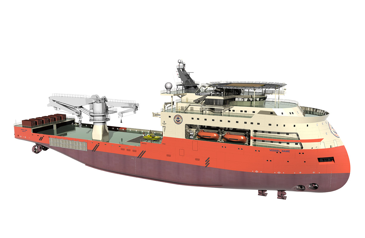 Statek konstrukcyjny offshore (OCV) Ulstein 302, na który blok rufowy zbudowała stocznia Crist