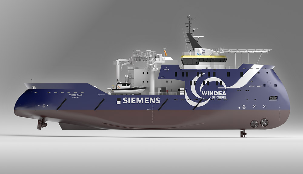 Wizualizacja statku typu SOV projektu Ulstein SX175