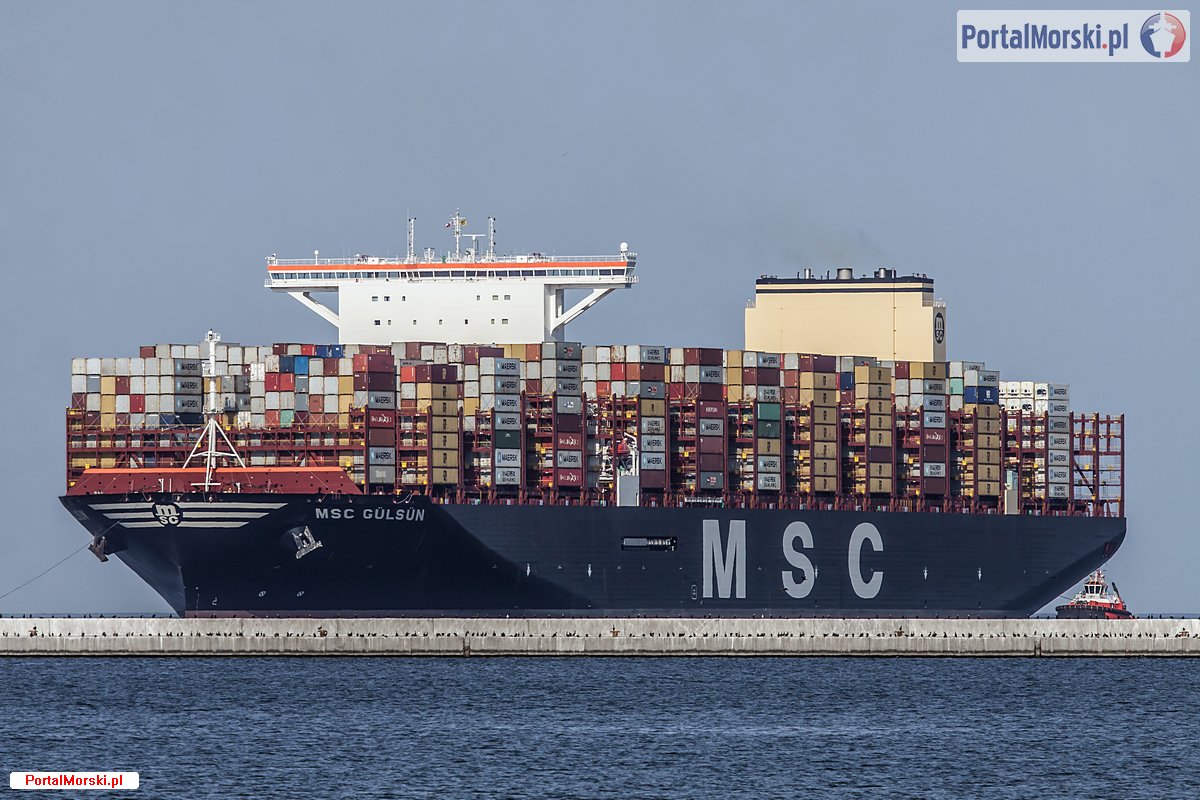 MSC Gülsün - wejście do Gdańska. Fot.: Piotr B. Stareńczak