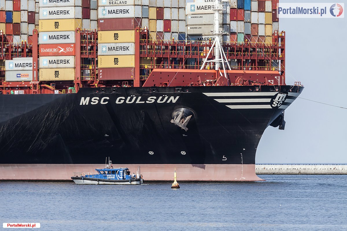 MSC Gülsün - wejście do Gdańska. Fot.: Piotr B. Stareńczak