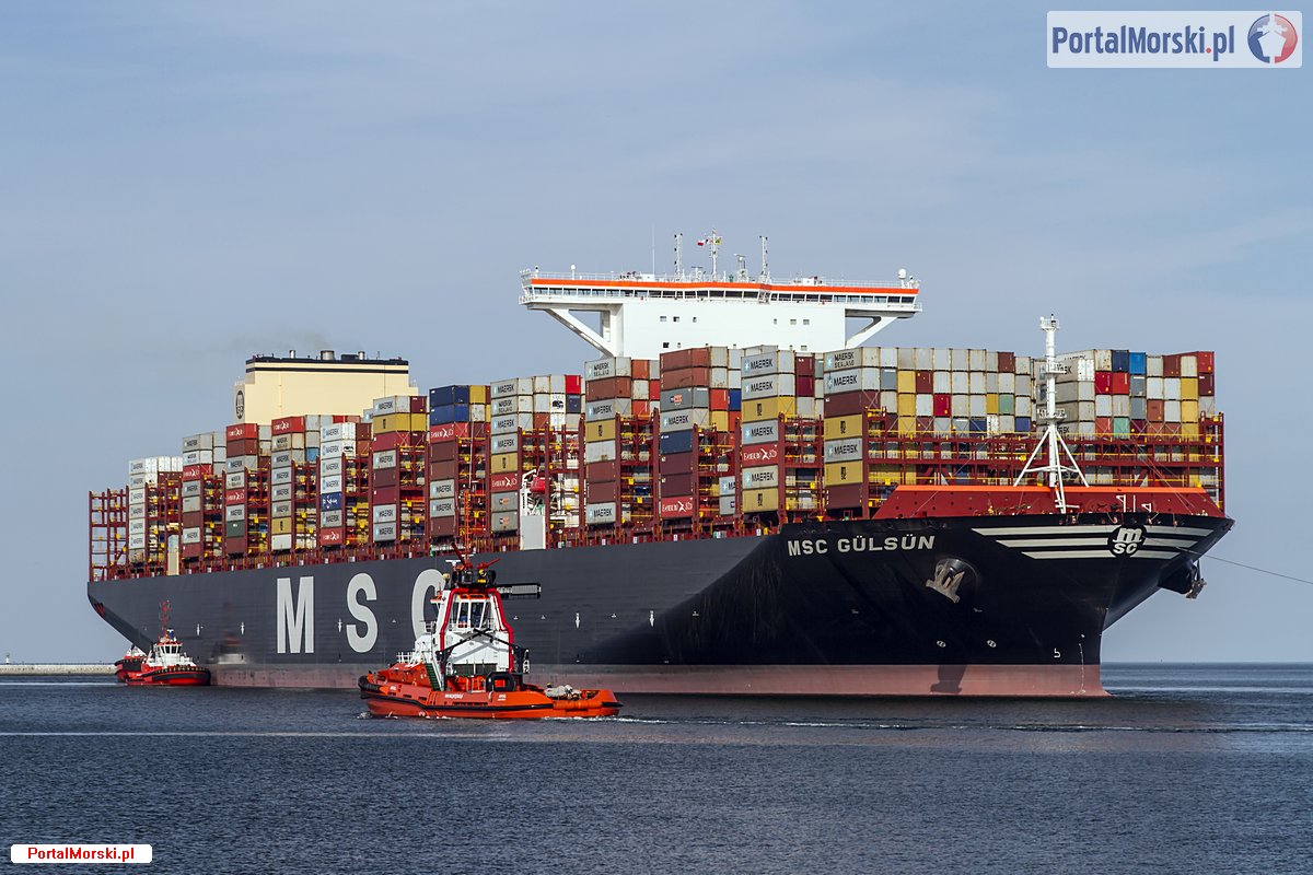 MSC Gülsün - wejście do Gdańska. Fot.: Piotr B. Stareńczak