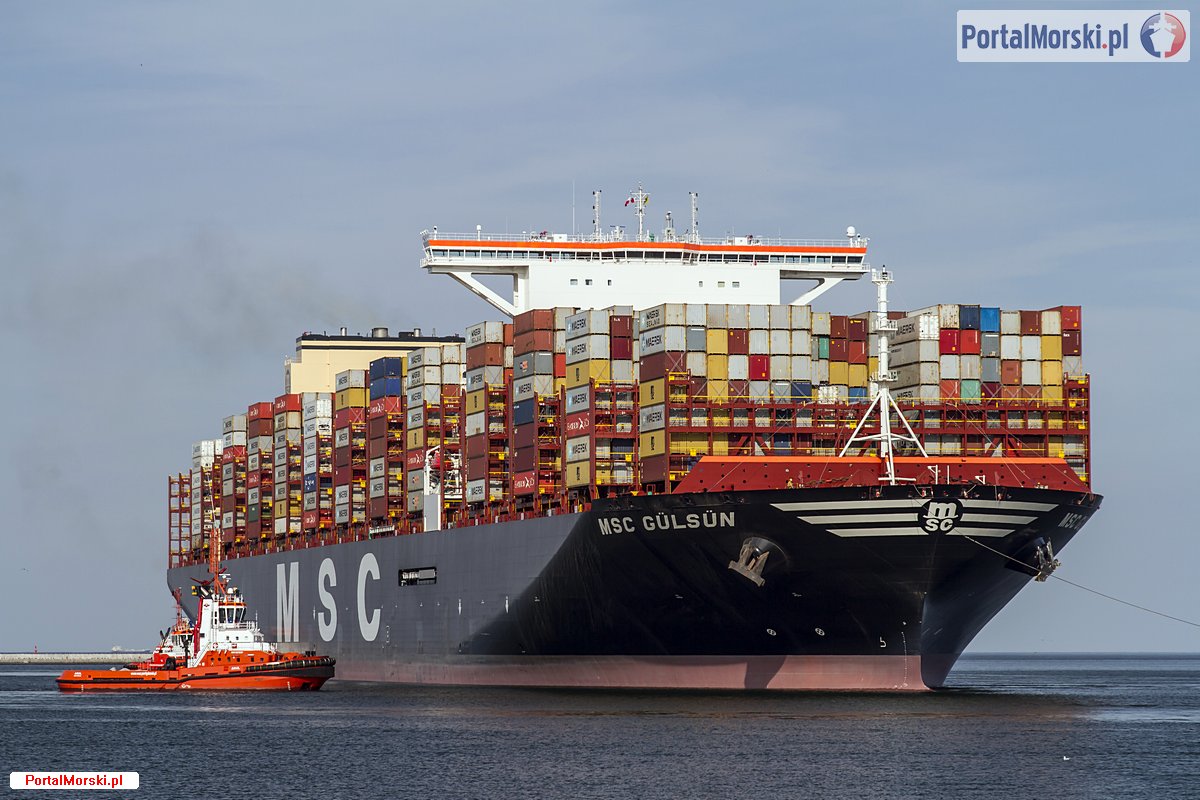 MSC Gülsün - wejście do Gdańska. Fot.: Piotr B. Stareńczak