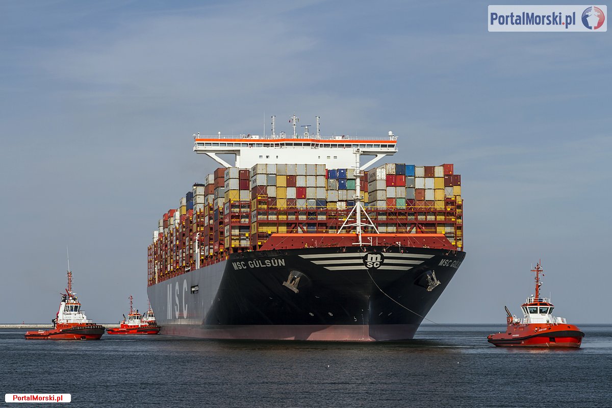 MSC Gülsün - wejście do Gdańska. Fot.: Piotr B. Stareńczak