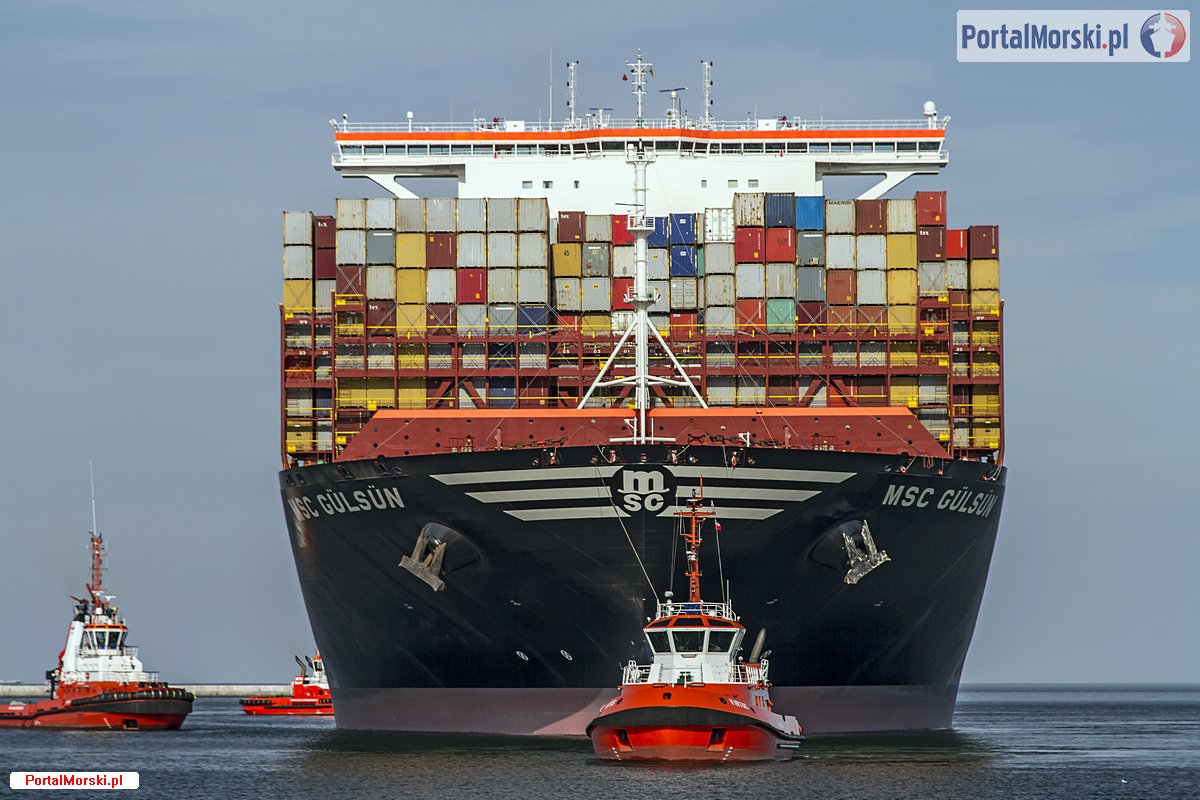 MSC Gülsün - wejście do Gdańska. Fot.: Piotr B. Stareńczak