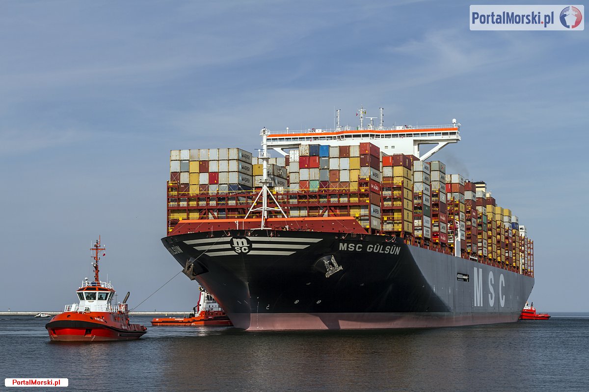 MSC Gülsün - wejście do Gdańska. Fot.: Piotr B. Stareńczak