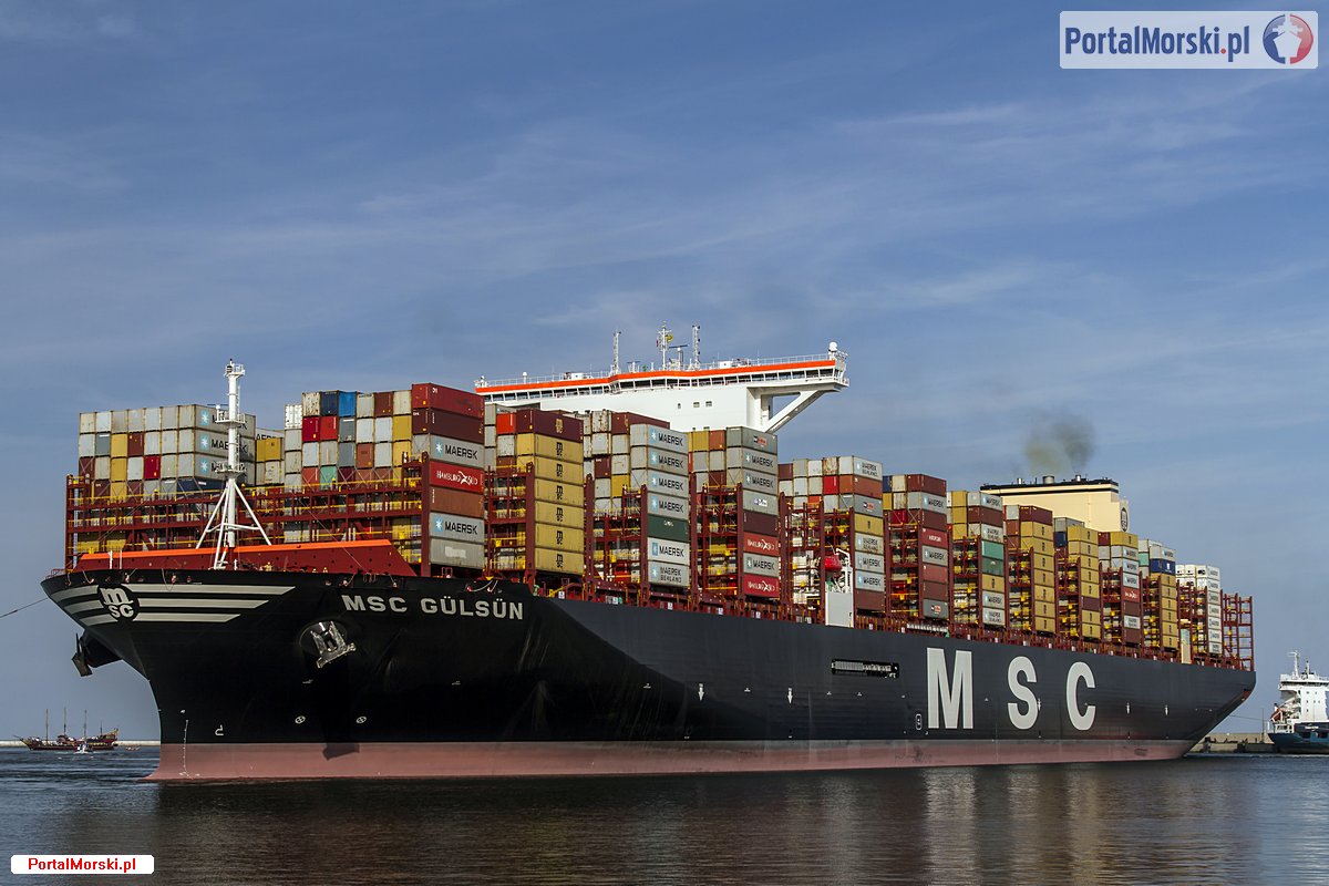 MSC Gülsün - wejście do Gdańska. Fot.: Piotr B. Stareńczak