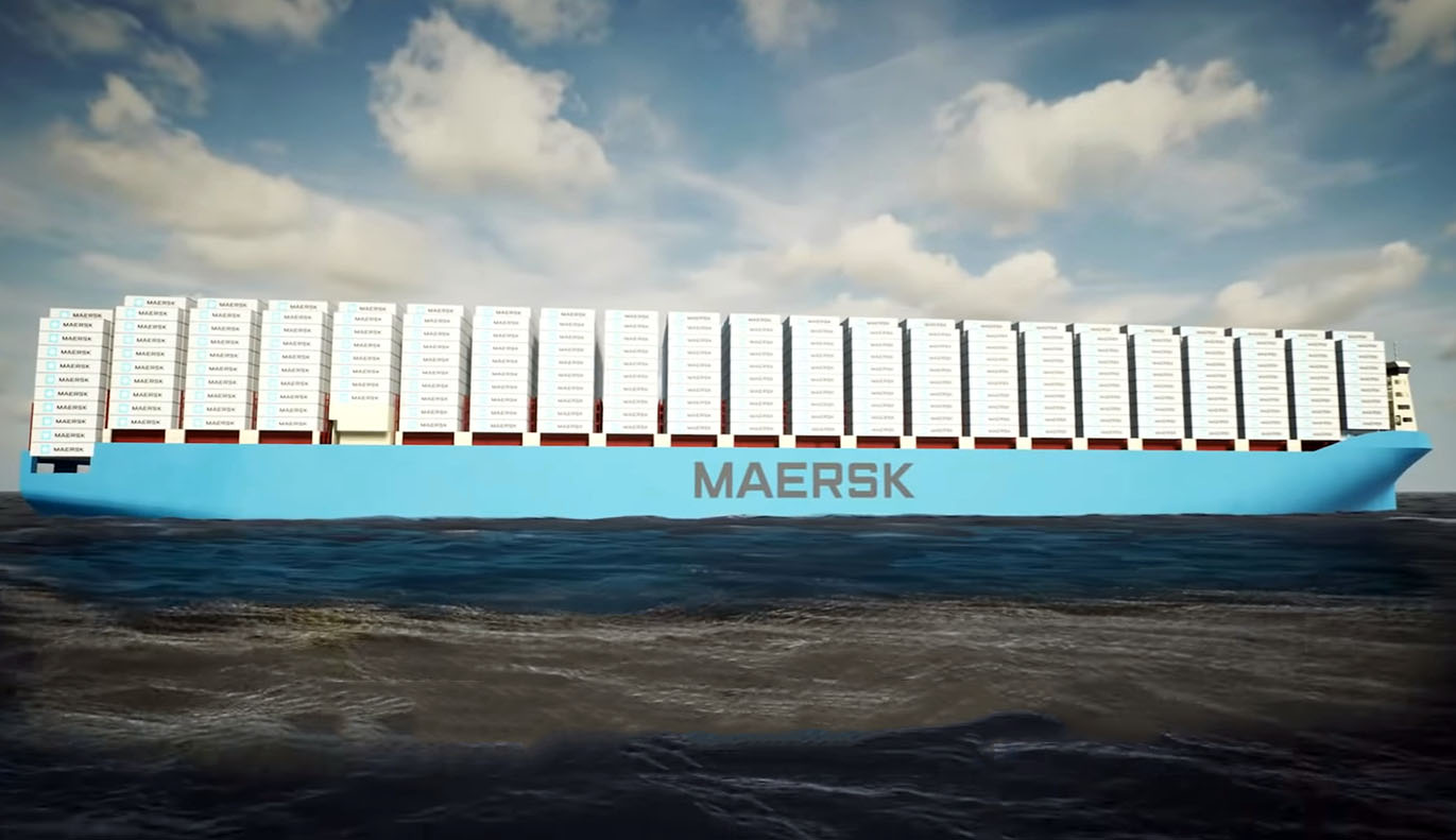 Nowa generacja dużych kontenerowców Maerska z napędem na metanol - wizualizacja
