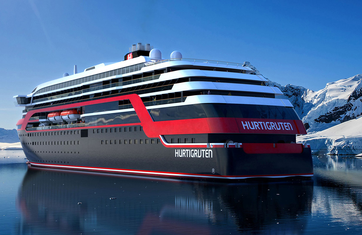 Projekt NVC 2140 PCV wycieczkowca ekspedycyjnego ze stoczni Kleven dla Hurtigruten
