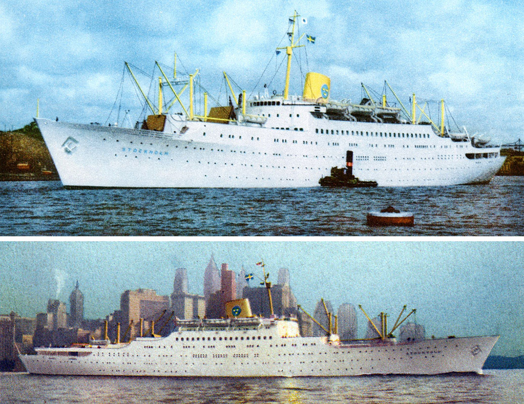 Stockholm na pocztówkach z okresu eksploatacji w barwach Swedish American Line