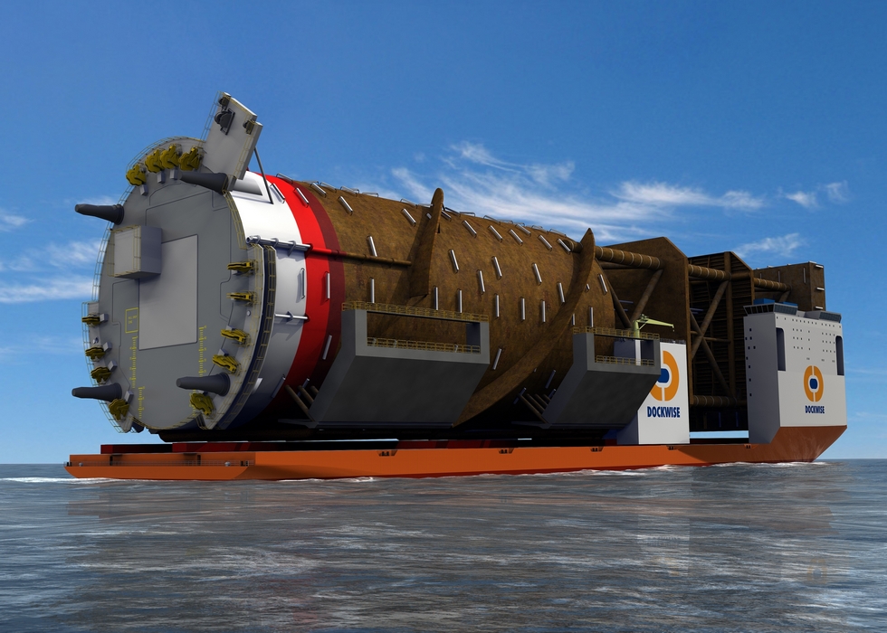 Dockwise Vanguard z platformą typu SPAR - renderyzacja komputerowa