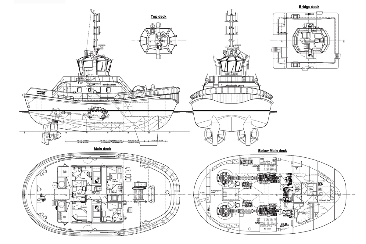 Plan ogólny holownika typu RSD Tug 2513