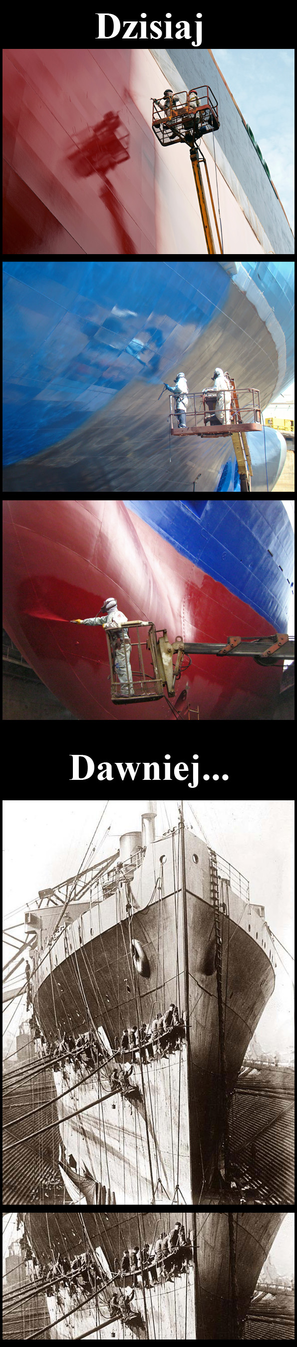 Jak maluje się kadłuby okrętowe dzisiaj, a jak robiono to dawniej
