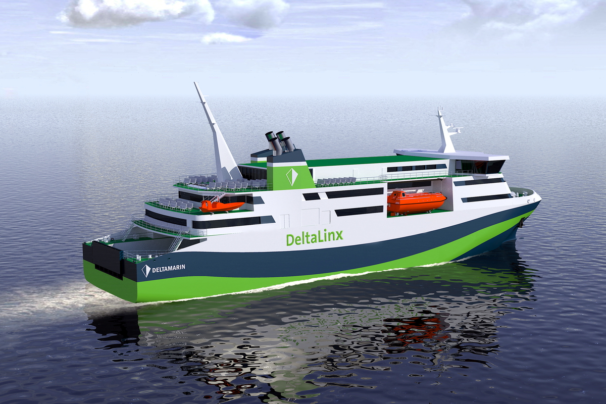 Wizualizacja promu projektu DeltaLinx. Ilustr.: Deltamarin