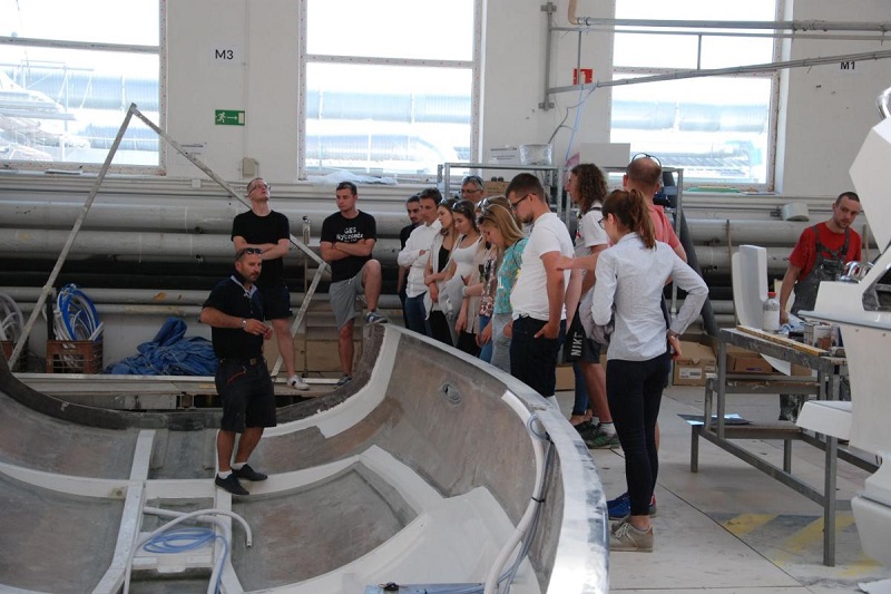 Wizyta studentów Wydziału Oceanotechniki i Okrętownictwa w polskich stoczniach jachtowych (Fot.: PG)
