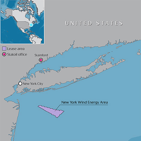 Elektrownie wiatrowe mają stanąć u wybrzeży stanu Nowy Jork na wydzielonej do tego celu powierzchni ponad 321 km2 (Ilustr.: Statoil) Elektrownie wiatrowe mają stanąć u wybrzeży stanu Nowy Jork na wydzielonej do tego celu powierzchni ponad 321 km2 (Ilustr.: Statoil)