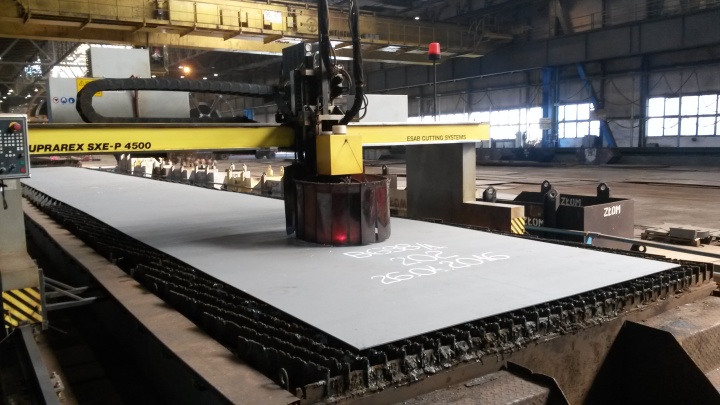 Ceremonia cięcia pierwszych blach pod budowę statku Ocean Star Ceremonia cięcia pierwszych blach pod budowę statku Ocean Star