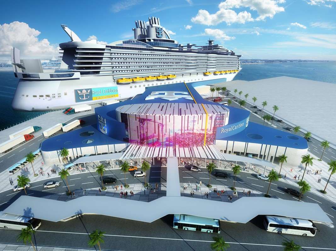 Wizualizacja nowego terminalu (Wiz.: Royal Caribbean Cruises)