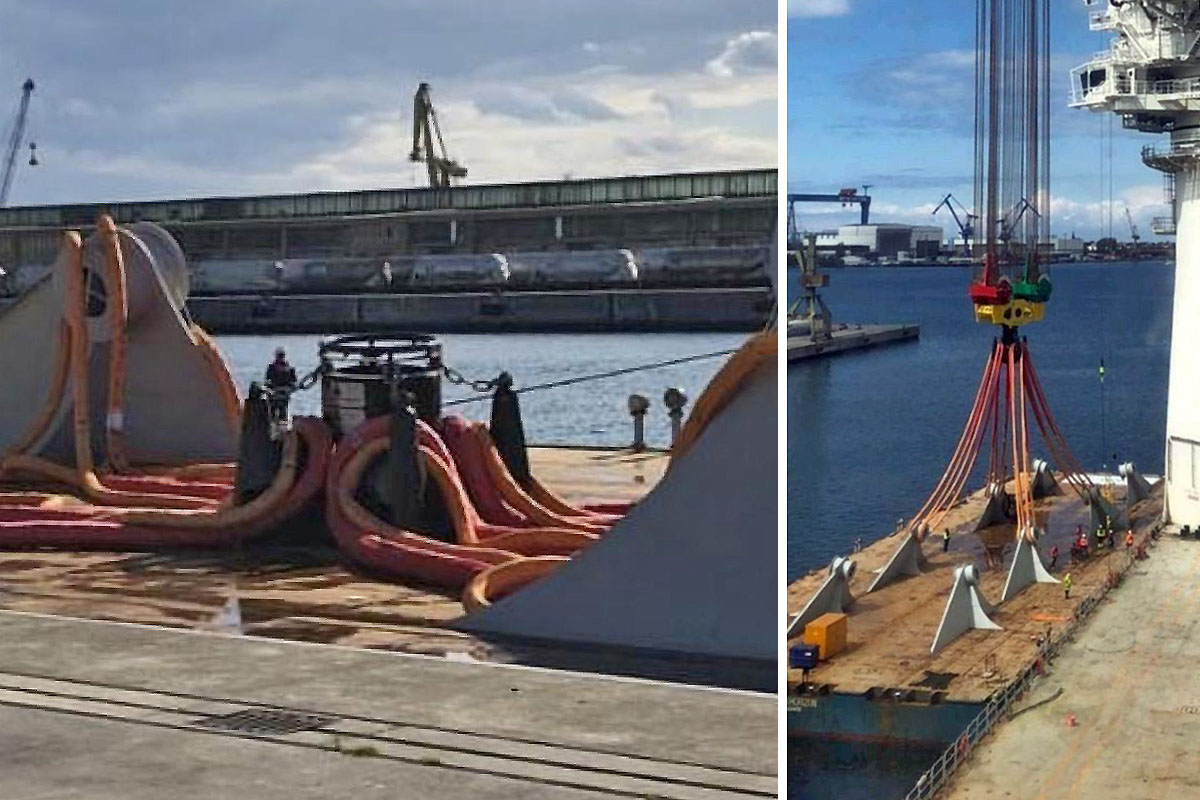 Wypadek żurawia okrętowego w Rostocku