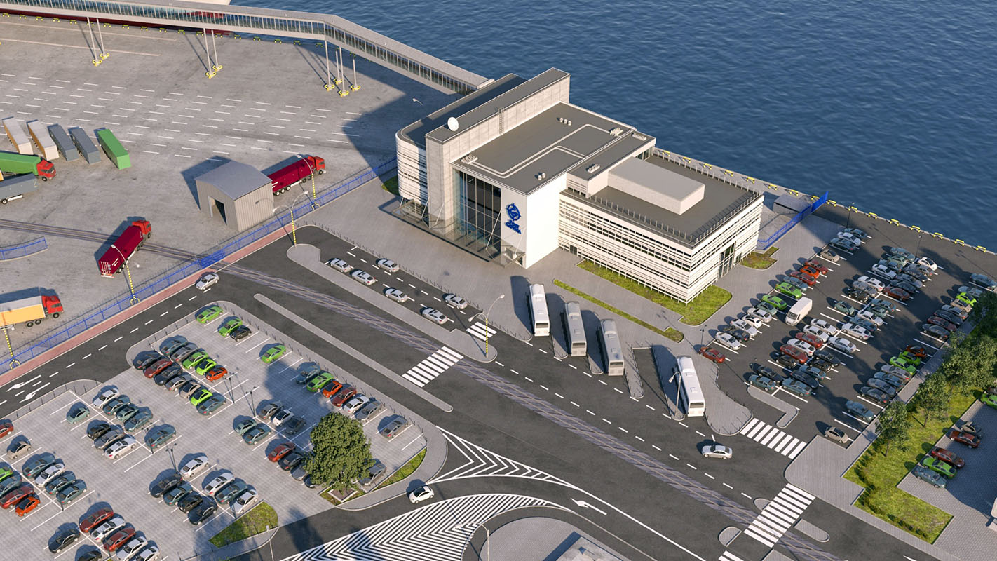 Wiecha na nowym terminalu promowym w Porcie Gdynia