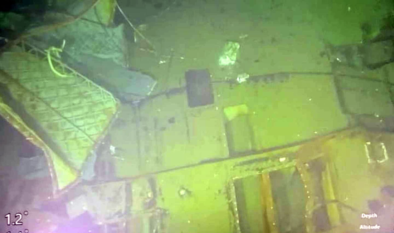 Fragmenty okrętu podwodnego odnalezione na dnie morza