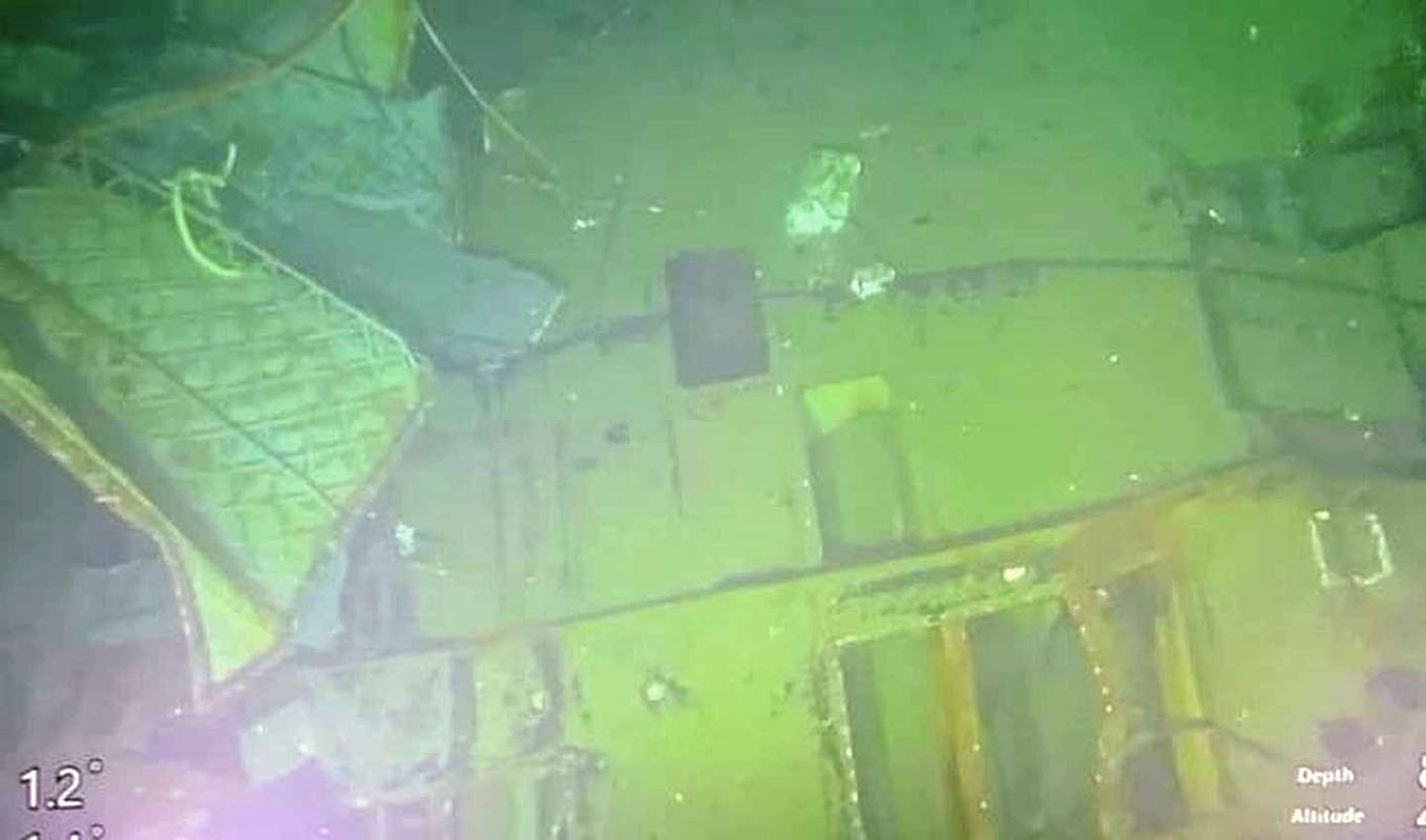 Fragmenty okrętu podwodnego odnalezione na dnie morza