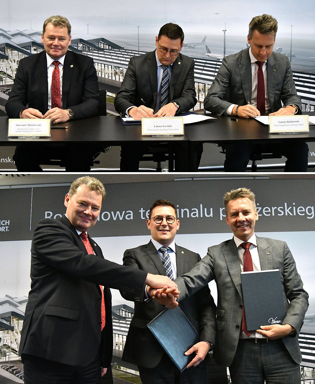 Podpisanie porozumienia portów lotniczego i morskiego w Gdańsku