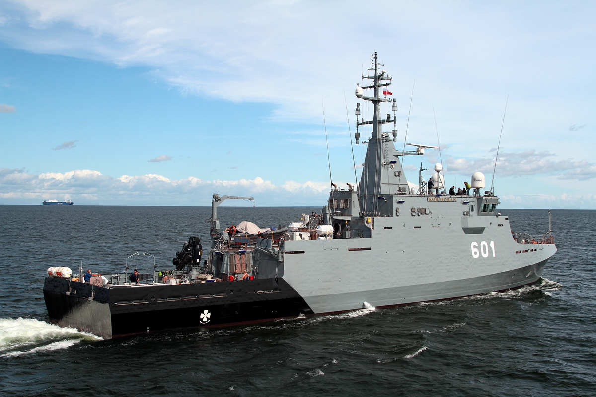 ORP Kormoran podczas drugiego etapu prób morskich. Fot.: Piotr B. Stareńczak