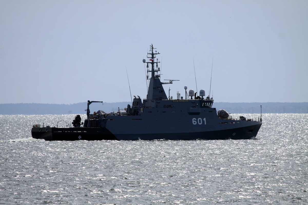 ORP Kormoran podczas drugiego etapu prób morskich. Fot.: Piotr B. Stareńczak