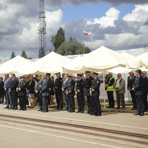 Ceremonia położenia stępki pod budowę niszczyciela min ORP Jaskółka