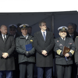 Uroczystość położenia stępki pod budowę ORP Rybitwa